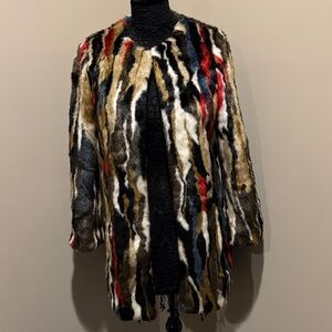 Zara Women multi color Faux fur jacket